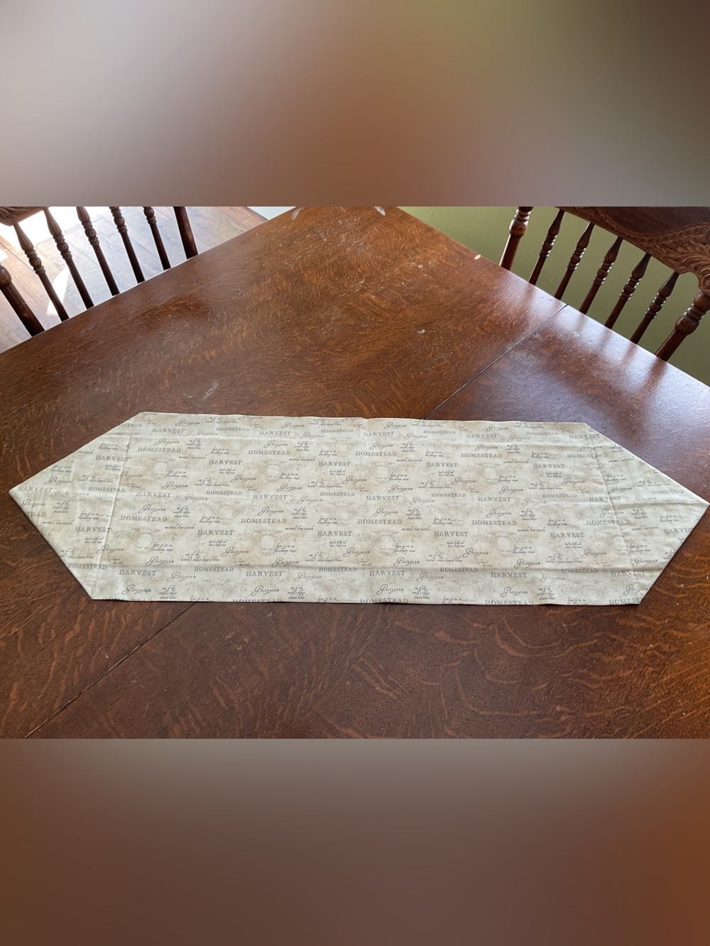 Handmade Reversible Coffee-Themed Table Runner - Picture 2 of 3